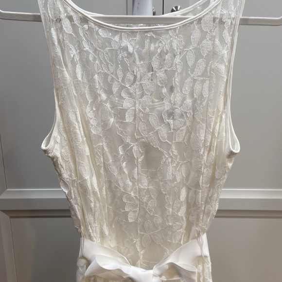 Luxe by Carmen Marc Valvo size 10 white lace dress bridal party - Picture 2 of 10